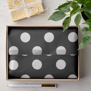 Papel De Seda Patrón elegante y trendy de lunares grandes negros