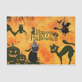 Papel De Seda Patrón espeluznante de Halloween Decoupage