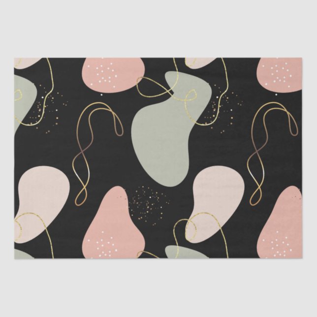 Papel De Seda Patrón estético de formas orgánicas geométricas de (Anverso)