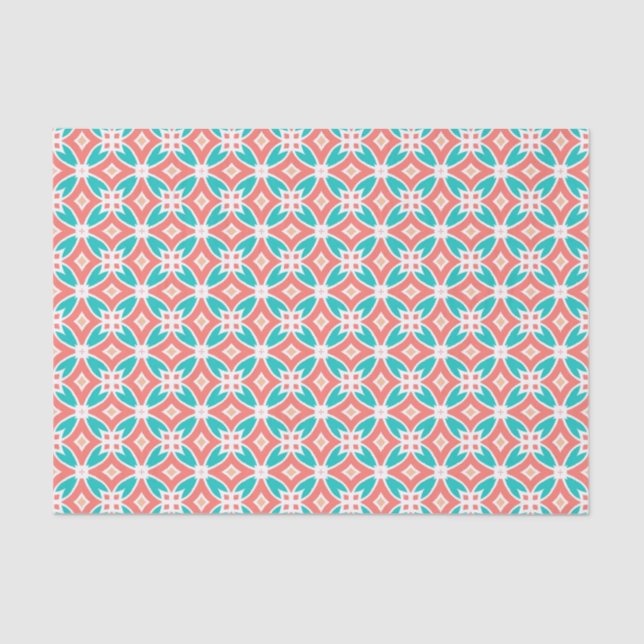 Papel De Seda Patrón étnico multicolor (Anverso)