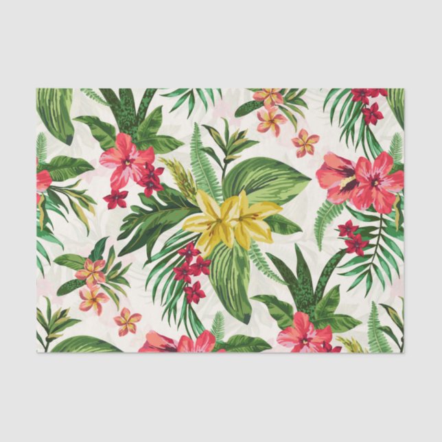 Papel De Seda Patrón exótico decaótico floral sin soldadura (Anverso)