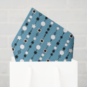 Papel De Seda Patrón festivo con cuentas de collar y estrella de