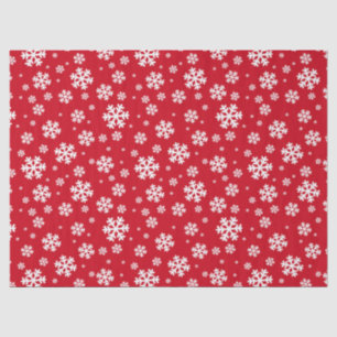 Papel De Seda Patrón festivo de copos de nieve rojos y blancos e