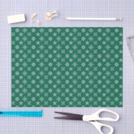Papel De Seda Patrón festivo de Navidad de copo de nieve verde