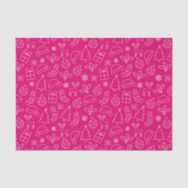 Papel De Seda Patrón festivo de Navidad de invierno rosa calient