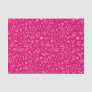 Papel De Seda Patrón festivo de Navidad de invierno rosa calient
