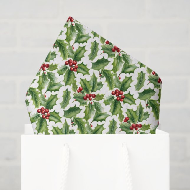 Papel De Seda Patrón festivo de Navidades de azulejos (Bolsa de regalo)