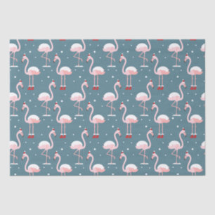 Papel De Seda Patrón Flamingo Santa Claus