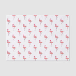 Papel De Seda Patrón Flamingo Santa Claus rosa