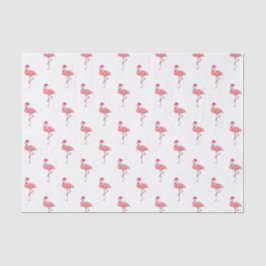 Papel De Seda Patrón Flamingo Santa Claus rosa