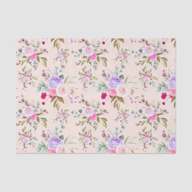 Papel De Seda Patrón floral (Anverso)