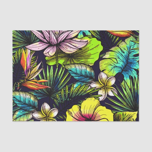 Papel De Seda Patrón floral (Anverso)