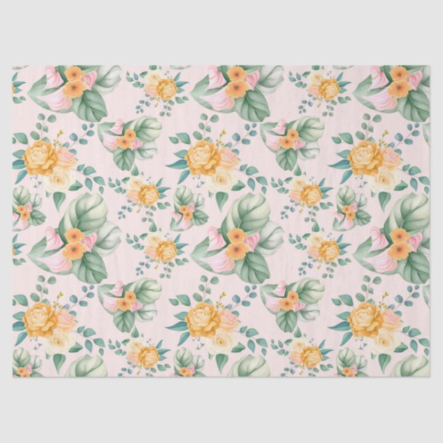 Papel De Seda Patrón floral (Anverso)