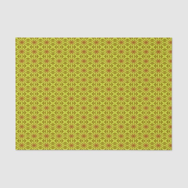 Papel De Seda Patrón Floral Abstracto Amarillo Y Naranja (Anverso)