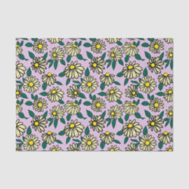 Papel De Seda Patrón floral amarillo