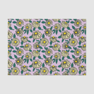 Papel De Seda Patrón floral amarillo