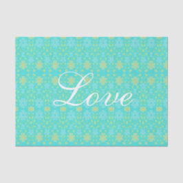 Papel De Seda Patrón Floral Amarillo Y Azul