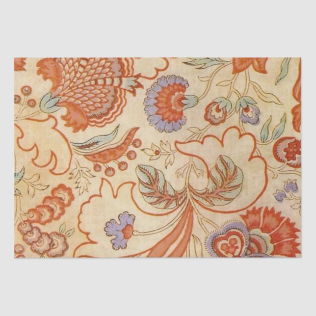 Papel De Seda Patrón floral antiguo de Chintz Paisley (Anverso)