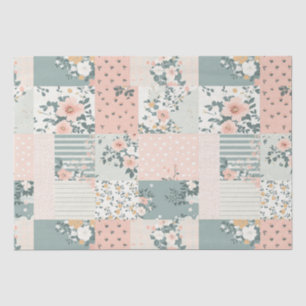 Papel De Seda Patrón Floral Antiguo de Parche - Pastel