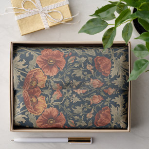 Papel De Seda Patrón floral Art Nouveau de amapolas de William M