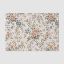 Papel De Seda Patrón Floral Azul Rosado de Cabaña