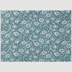 Papel De Seda Patrón floral azul y blanco morris vintage