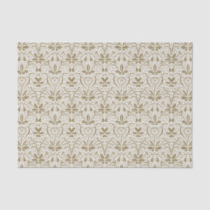 Papel De Seda Patrón floral beige clásico elegante