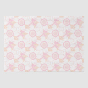 Papel De Seda Patrón floral blanco rosado de Baby Shower Pastel