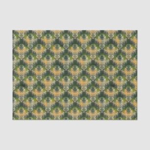 Papel De Seda Patrón floral blanco verde vintage St Patrick Tis