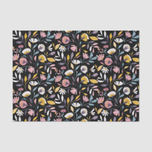 Papel De Seda Patrón floral bohemio moderno de acuarela1