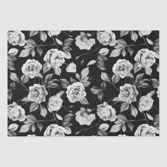 PAPEL DE SEDA PATRÓN FLORAL BOTÁNICO MODERNO DE ECHO (Anverso)
