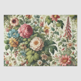 Papel De Seda Patrón floral botánico sin mar