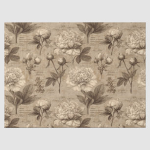 Papel De Seda Patrón floral botánico vintage (2)