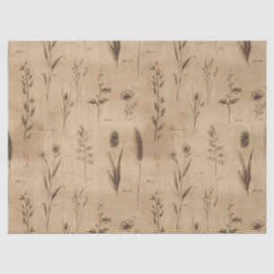 Papel De Seda Patrón floral botánico vintage (9)
