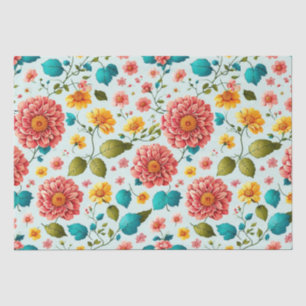 Papel De Seda Patrón floral brillante