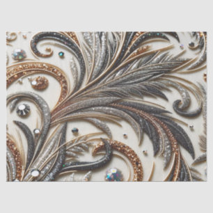 Papel De Seda Patrón floral brillante con piedra gemela