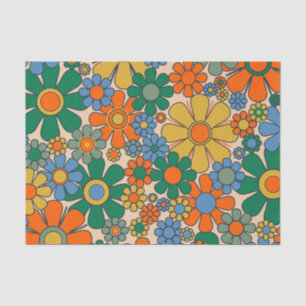 Papel De Seda Patrón floral caprichoso retro