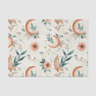 Papel De Seda Patrón floral celestial (2)
