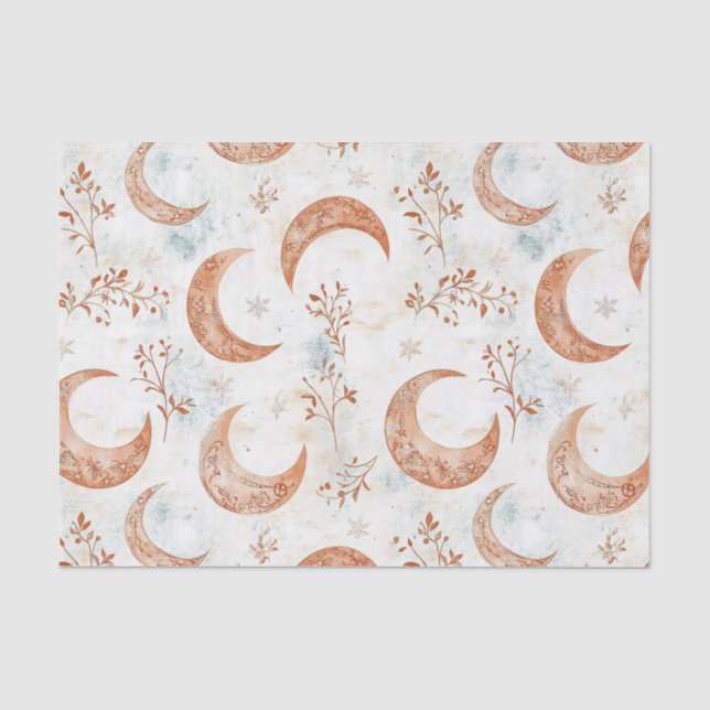 Papel De Seda Patrón floral celestial (3) (Anverso)