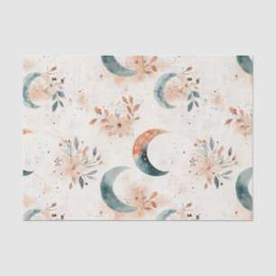 Papel De Seda Patrón floral celestial (5)