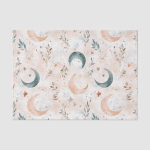 Papel De Seda Patrón floral celestial (6)