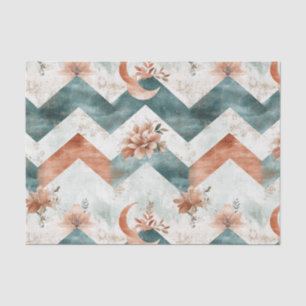 Papel De Seda Patrón Floral Chevron Luna Rústica (3)