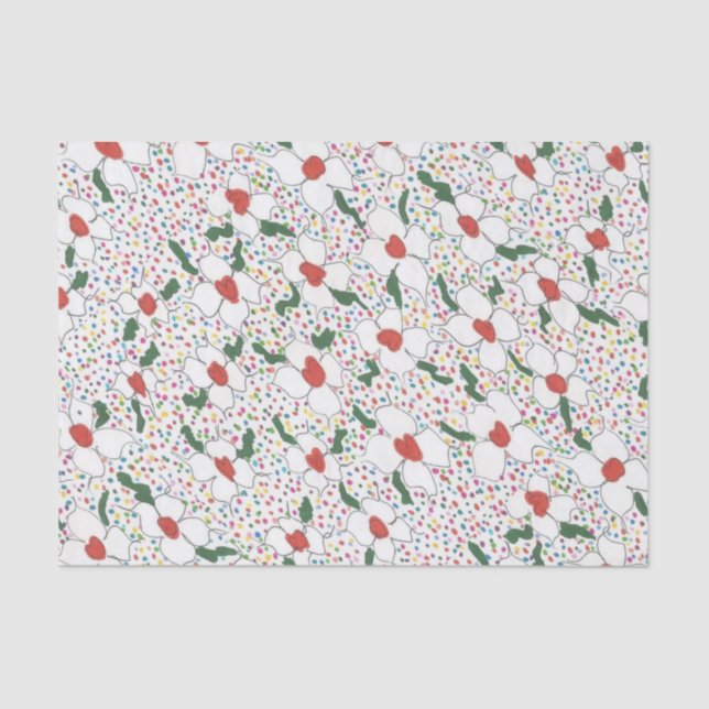 Papel De Seda Patrón floral clásico (Anverso)