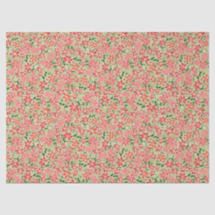 Papel De Seda Patrón floral clematis rosa, rojo, Naranja en taúp