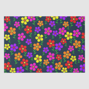 Papel De Seda Patrón floral colorido