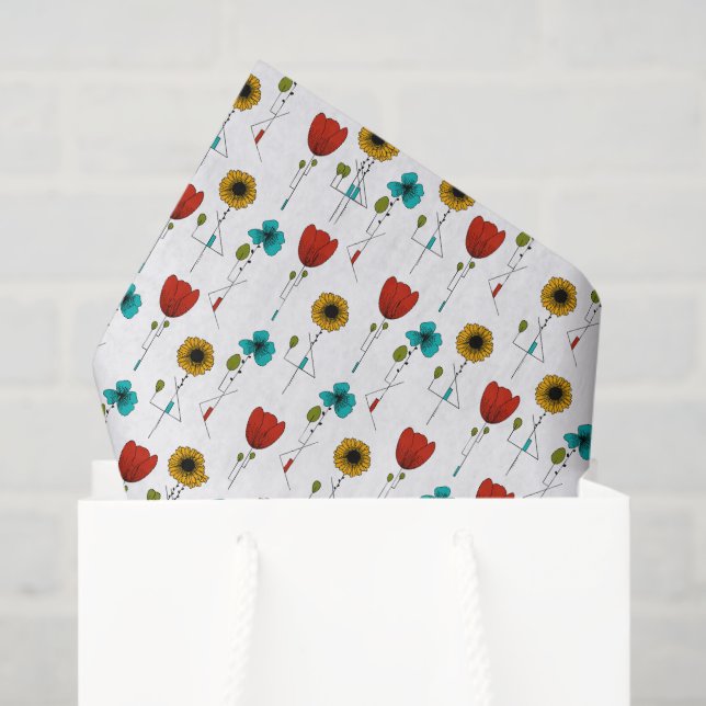 Papel De Seda Patrón floral contemporáneo Art Noveau (Bolsa de regalo)
