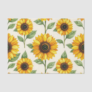 Papel De Seda Patrón floral continuo de girasoles amarillo brill