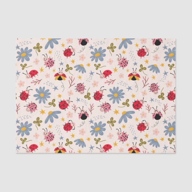 Papel De Seda Patrón floral Cuadybug (Anverso)