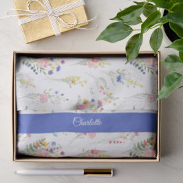 Papel De Seda Patrón floral de acuarela de flores silvestres