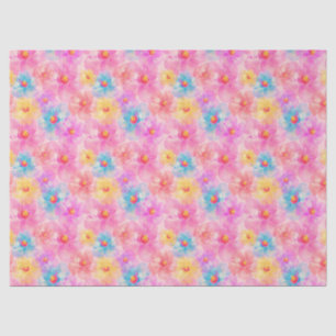 Papel De Seda Patrón floral de acuarela retro